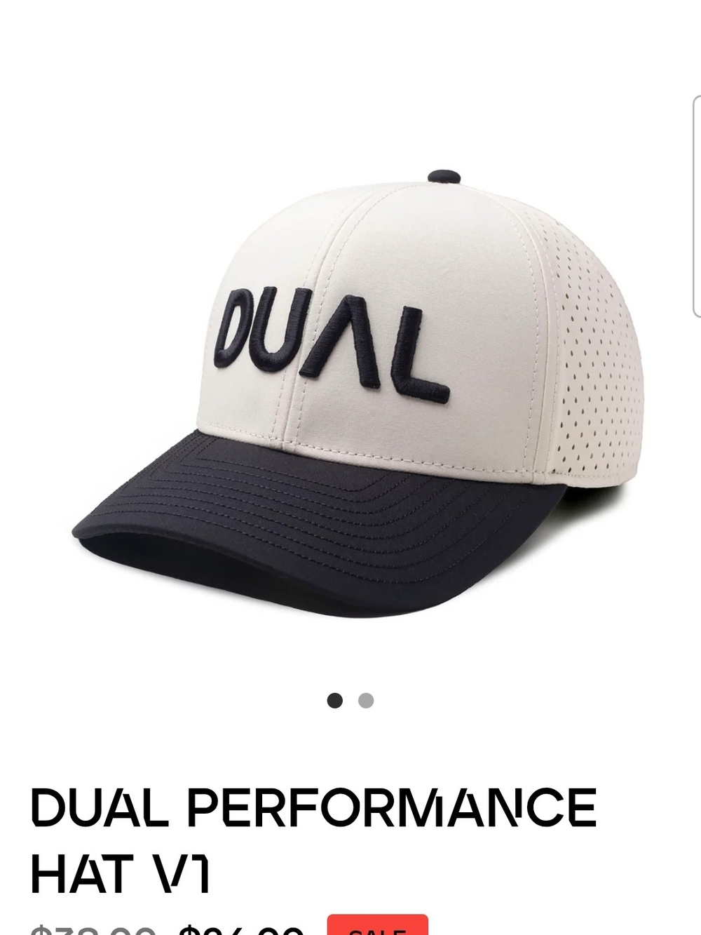 DUAL Performance Hat - White with Black Bill